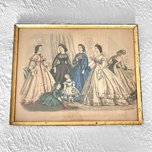 Godey’s Ladies Fashion Framed Antique Art Print